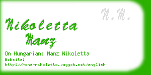 nikoletta manz business card